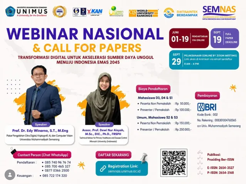 UNIMUS Gelar Webinar Nasional dan *Call for Papers* Bertema Transformasi Digital Menuju Indonesia Emas 2045